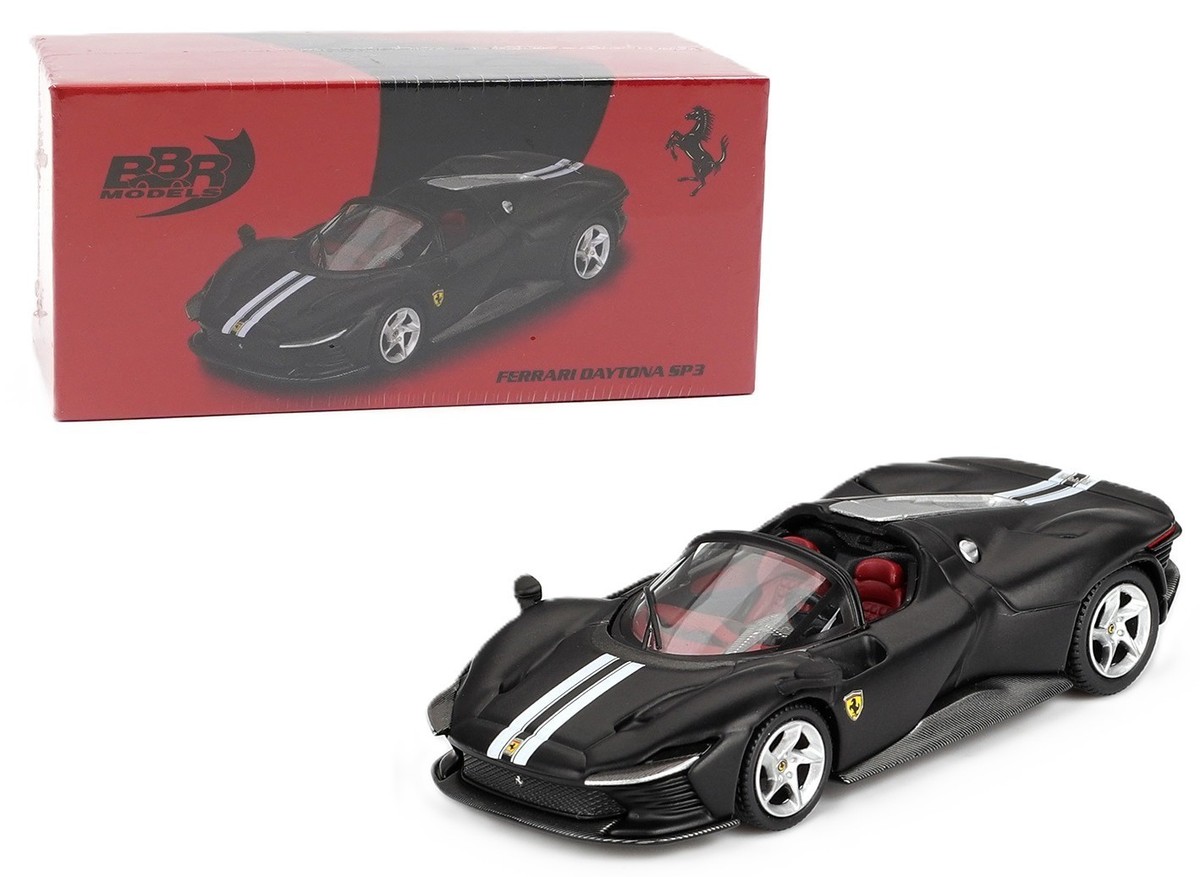 BBR Model 1:64 Ferrari Daytona SP3 Matt Black Diecast Model Car