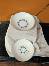 Vtg Marcrest Swiss Alpine Chalet Oval Serving Platter/Bowl MCM Atomic Blue Green