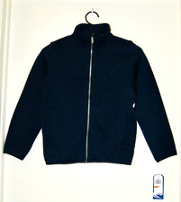 NWT Nautica Boys Navy Zipper Performance Sweater Fleece LS Jacket sz M