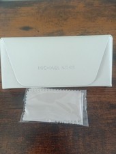 Michael Kors Eyeglasses Semi-Hard Case Snap Closure  Cleaning Cloth/White