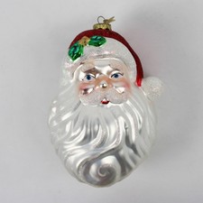 Old World Christmas Glass Santa Head Ornament 5.5"