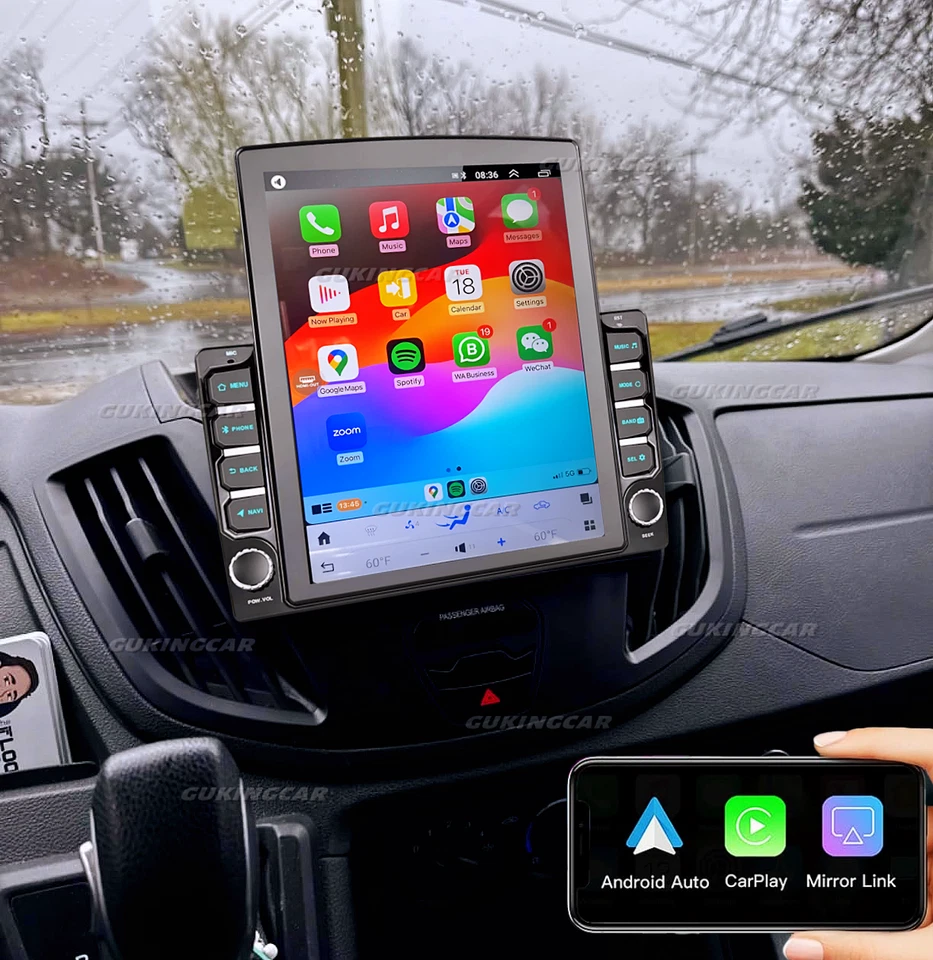 适用于 2015 - 2019 年福特 Transit 150 250 350 Android 13 9.7 英寸汽车收音机 CarPlay 立体声 — 第 4/4 张图片