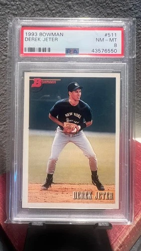 1993 Bowman Derek Jeter Rookie Card #511 Graded PSA 8 NM-MT