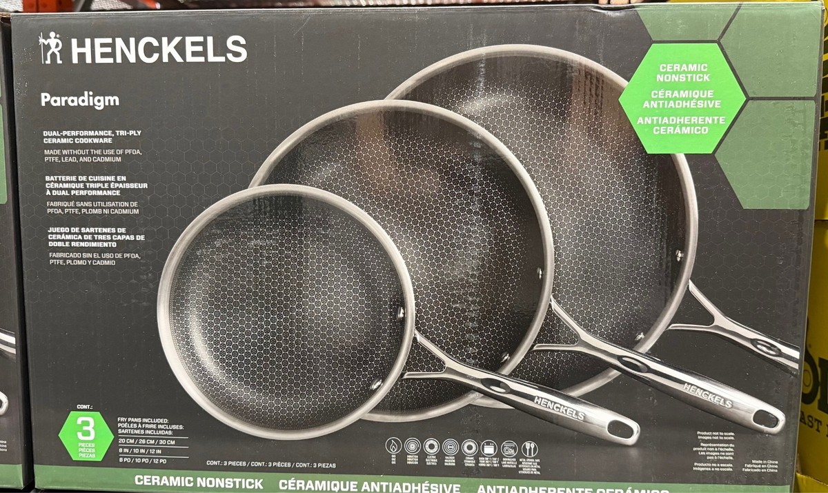 [美品] 3Seconds　3×4 Henckels Paradigm 3-Piece Skillet Set Tri-ply Stainless Steel 3