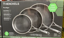 Henckels Paradigm  3-Piece Skillet Set Tri-ply Stainless Steel 3-Layer Nonstick