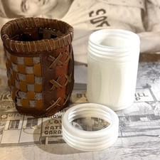 Glow In The Dark Can Cooler Insert w/ Handmade Leather Holder 12oz