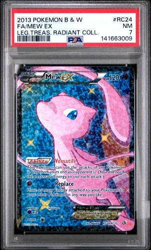2013 POKEMON B&W LEGEND TREASURES RADIANT COLL #RC24 FULL ART/MEW EX PSA 7
