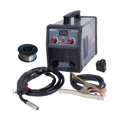 MIG-130A, 130 Amp Flux Cored Gasless Welder, 80% Duty Cycle, 100-250V Wide Vo...