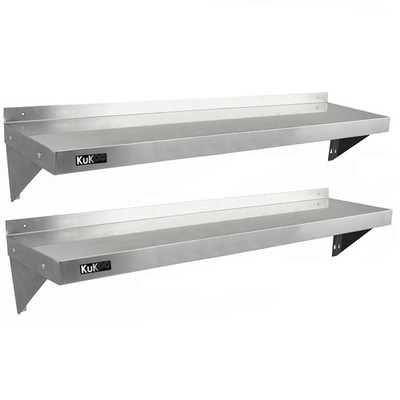 Großküche x 2 Edelstahlregale Wandregal 1400 mm Gastronomie Metall