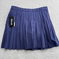 RLX Ralph Lauren Golf Skirt Skort Girls Large Junior Navy Stretch Pleated NWT