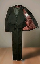 Zonettie 3 Pieces Black Collar Tuxedo Jacket, Pant, Vest Prom