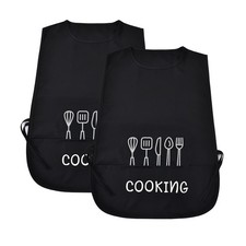 2 Pack Smock Apron Cobbler Apron with Side Ties and 2 Deep Pockets Unisex Apr...