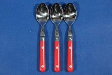 3 x WF Washington Forge Mardi Gras Red Stainless Teaspoons 6 ¾” Korea