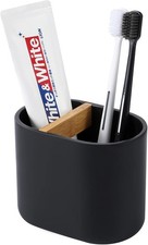 Thick Resin Toothbrush Holder for Toiletries and Beauty Accessories, Black