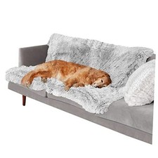 Extra Large - 60" x 50" Long Faux Fur Mist Gray Plush Modern Home Decor