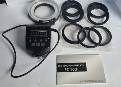 Meike FC100 LED Macro Ring Flash for Digital Camera DSLR Hot Shoe Mount