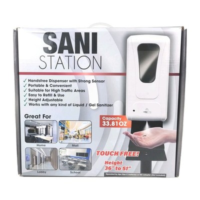 Sani Station~Handsfree Touch Free Sanitizer~Adjustable Stand~33.81 oz Capacity