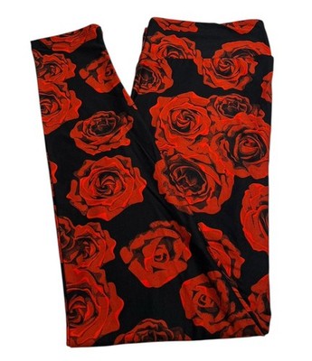 LuLaRoe Leggings TC Tall Curvy Halloween Gothic ROSE Flower Romantic Ships FAST