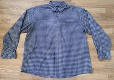 Jos. A. Bank Blue Plaid Collared Button Down Long Sleeve Shirt - Size XXL