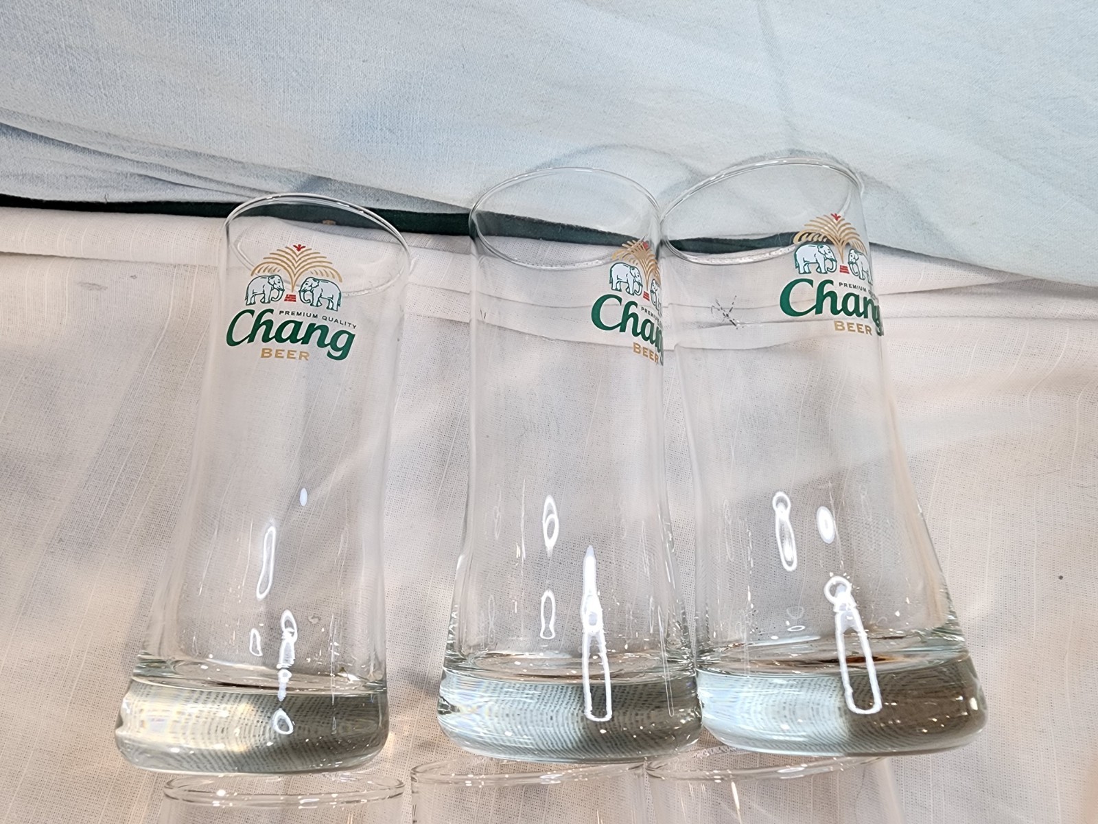 Chang Beer Half Pint Glasses, Set of 6, Nice!