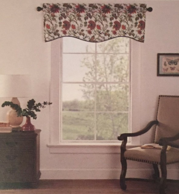 Waverly Felicite Curtain Valance Jacobean Floral Pattern Colorful eBay