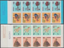 SWEDEN Sc #1268a,70a, MNH BOOKLETS of 10 x 2 STAMPS of 5 EACH - TOYS and GAMES