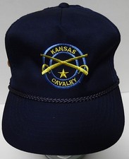 Vtg 1990s KANSAS CAVALRY LOGO ADVERTISING TEAM KANSAS Adjustable Hat YoungAn Cap