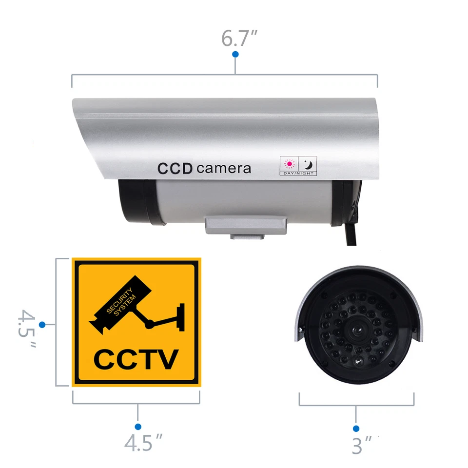 4 Pack IR Bullet Fake Dummy Surveillance Security Camera CCTV Record Light S1-4 - Image 3 of 4