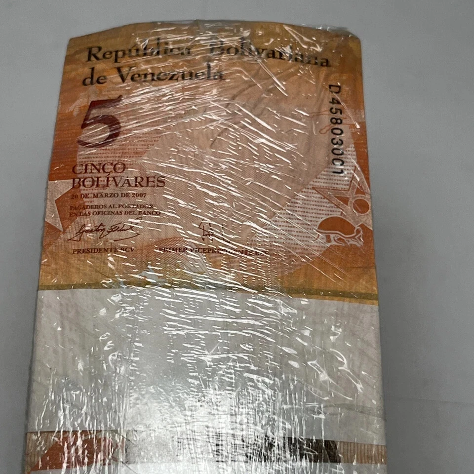 🇻🇪 LOT OF 100, 5 VENEZUELAN BOLIVAR FUERTE, 2014, P-89 - UNCIRCULATED 🇻🇪 - Image 3 of 4