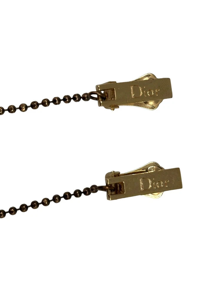 Pendientes dados vintage Christian Dior oro y resina roja de Galliano, años 2000 Foto 2 de 4