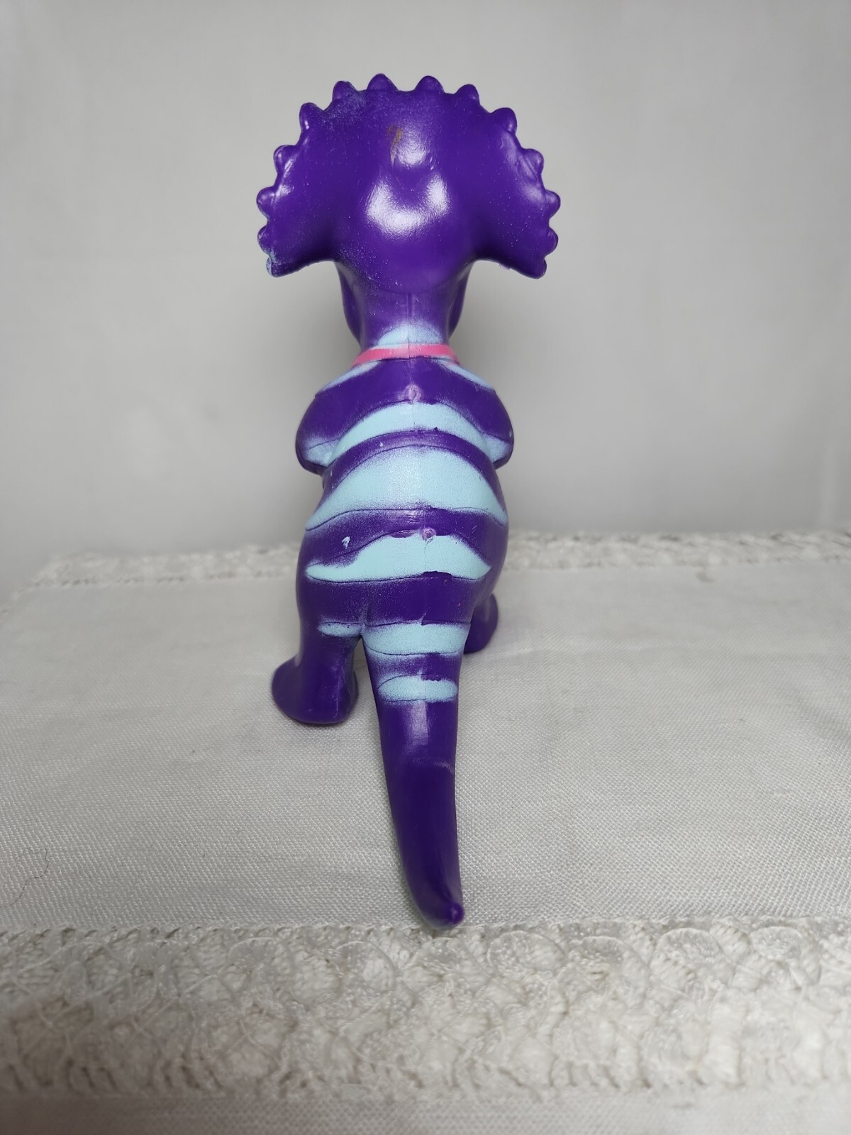 ANKYO Purple TRICERATOPS Dinosaur Playing Pink Drums Toy Figure Cake Topper 5.5"