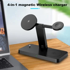 4 in 1 Magnetic Wireless Charger Stand For iWatch Ultra Apple Air Pods iPhone 15