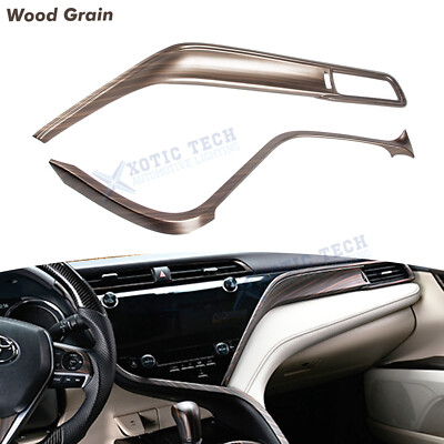 Wood Pattern Dashboard Strip Molding Cover Trim For Toyota Camry XSE XLE 2018-23