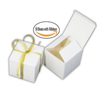 Small Gift Boxes Party Favor (3x3x3 50 Boxes) With Gold Ribbon Wedding Fav... on sale Small Gift Boxes Party Favor (3x3x3 50 Boxes) With Gold Ribbon Wedding Fav... on sale