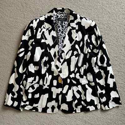 Escada Margaretha Ley Animal Leopard Print Blazer Coat Size 42