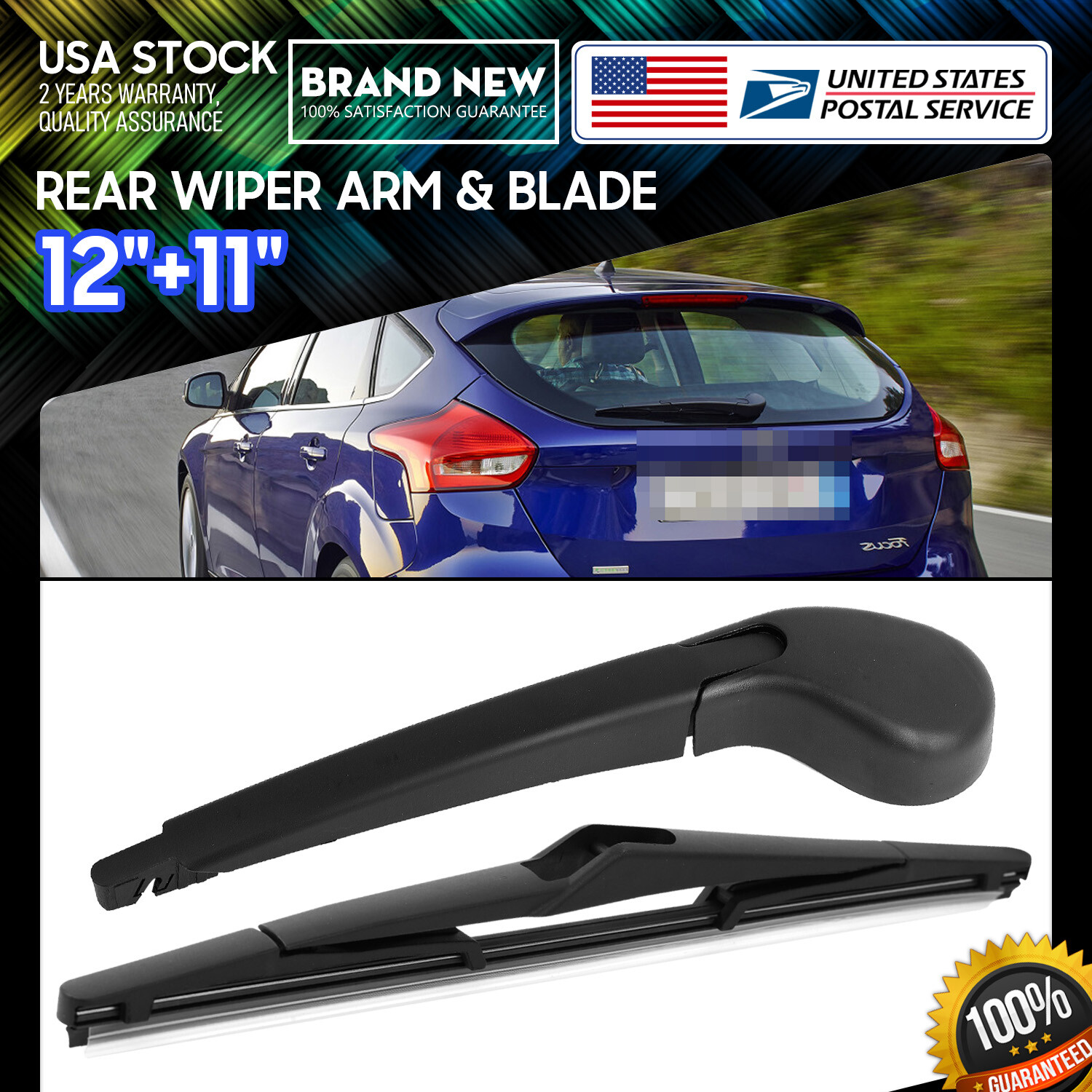 One Set 14''+12'' Premium Soft rubber Windshield Rear Wiper Blade All Season