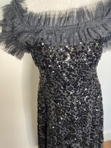Needle & Thread UK12 US8 sequin wreath off-shoulder ball gown long formal dress - Picture 8 of 15
