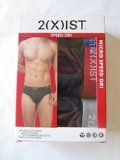 2(X)IST MEN'S MICRO SPEED DRI NO-SHOW BRIEFS , XL, BLACK, 3 Pk, New with box
