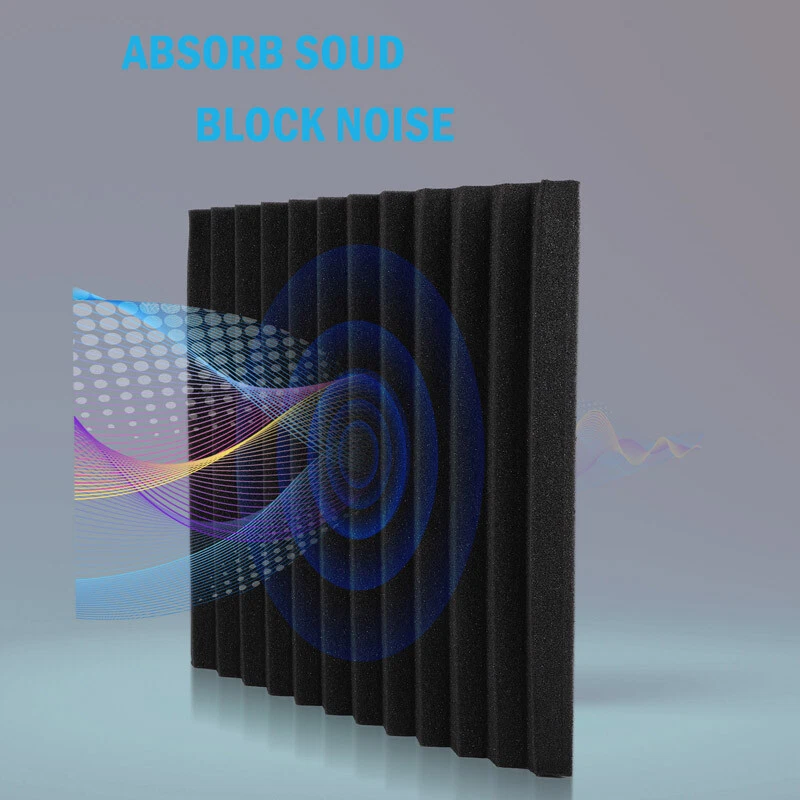 Paneles de pared acústicos estudio sonido a prueba de ruido espuma aislante 12''x12''x1"" Foto 2 de 4
