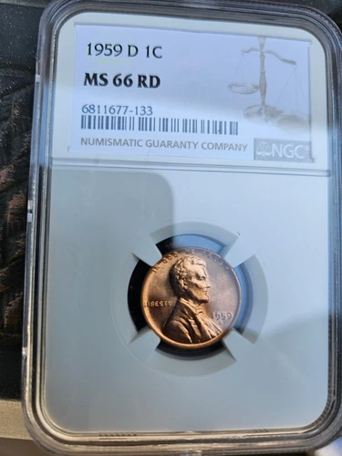 1959 D 1C LINCOLN CENT PENNY  NGC MS66RD