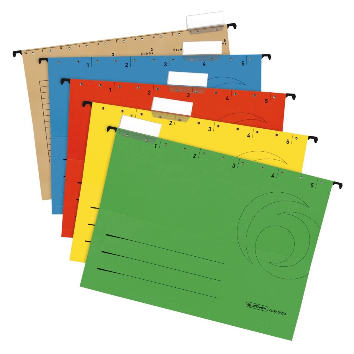 Herlitz A4 Suspension File - Assorted Colours (5 Pieces) Hängemappe   5er Set as