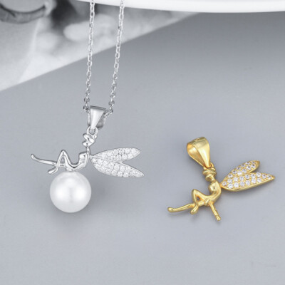 CZ Twisted Bail Pendants For Pearl Jewelry - Sterling Silver 925 Pendant Mount For DIY Making