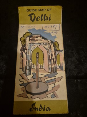 1963 Guide Map of DELHI India & Brochure