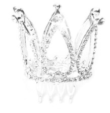 Silver Tiara Crown Crystal Rhinestone Wedding Bridal Party Kids Birthday