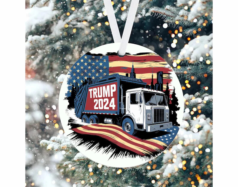 Donald Trump Garbage Truck Ornament