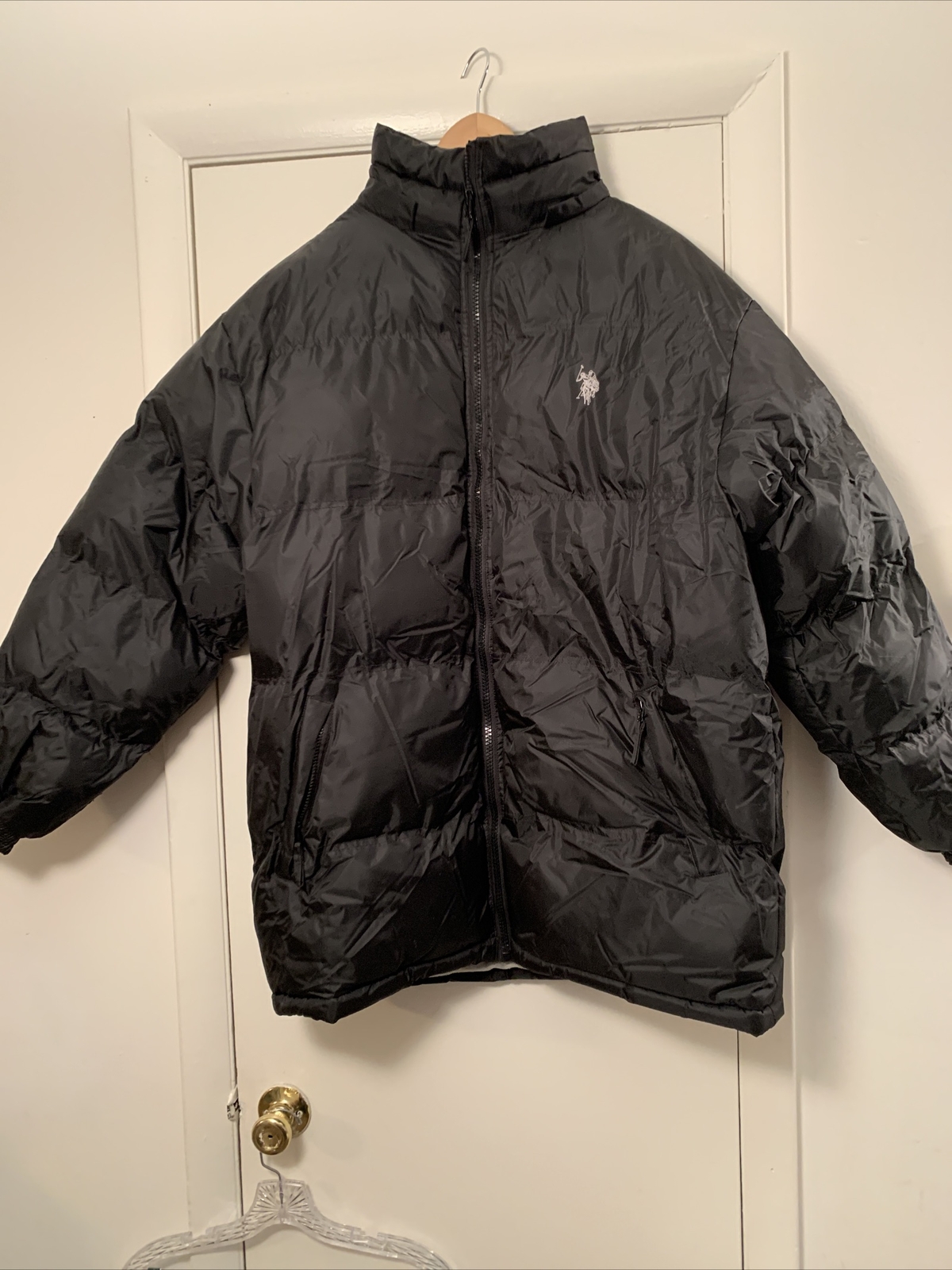 US Polo Assn Mens Jacket Coat Puffer Down Parka NO HOOD Sz Large black |  eBay