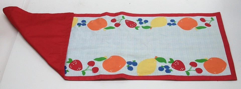 Essential Home 100% Cotton Table Runner Fruit Motif ~ Multicolored 13" x 36" NEW - Image 2 of 2