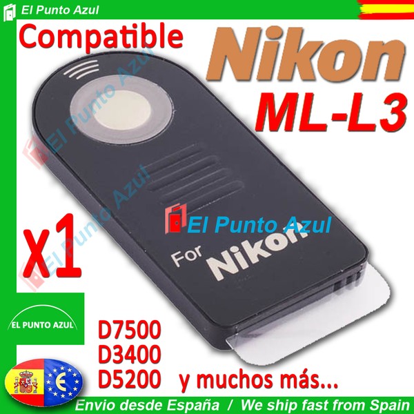 Mando Distancia NIKON ML-L3 ★D7500 D3400 D3200 D5200 P900 P7100 1J2 1V2 ★