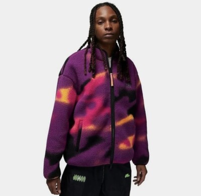 ジャケット・アウター MYRE Nike Air Jordan Flight MVP Sherpa Winter Fleece Jacket Purple