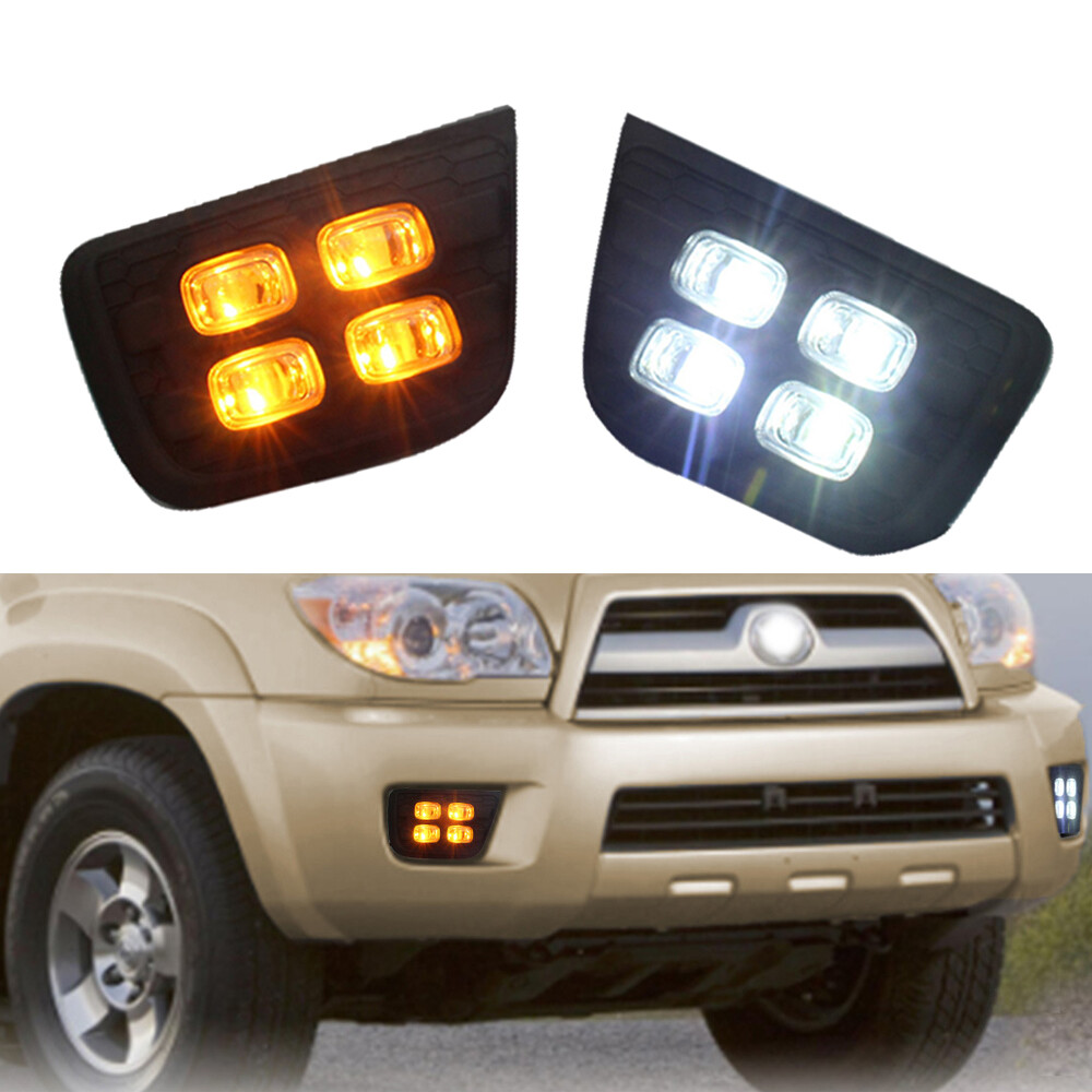 For Toyota 4Runner 2006-2009 Fog Light Upgrade Kits LED DRL Turn Signal Lamp 2X